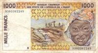 p211Bd from West African States: 1000 Francs from 1993
