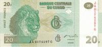 Congo Democratic Republic p94: 20 Francs from 2003