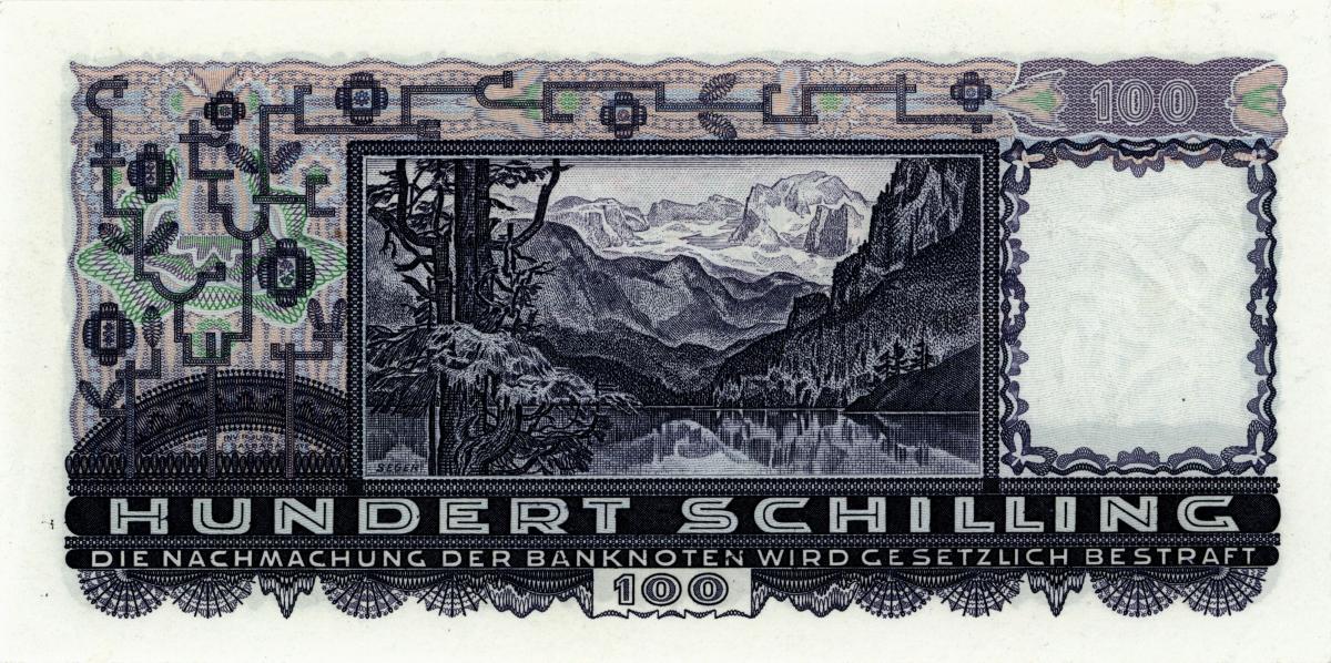 Back of Austria p101: 100 Schilling from 1936