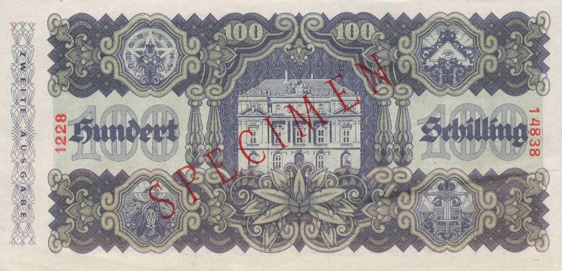 Back of Austria p119s: 100 Schilling from 1945
