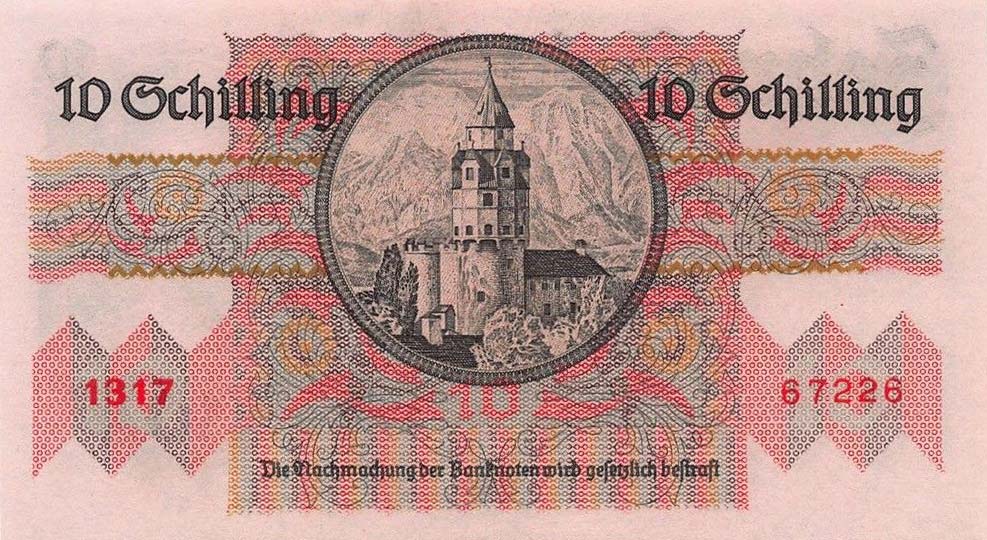 Back of Austria p122: 10 Schilling from 1946