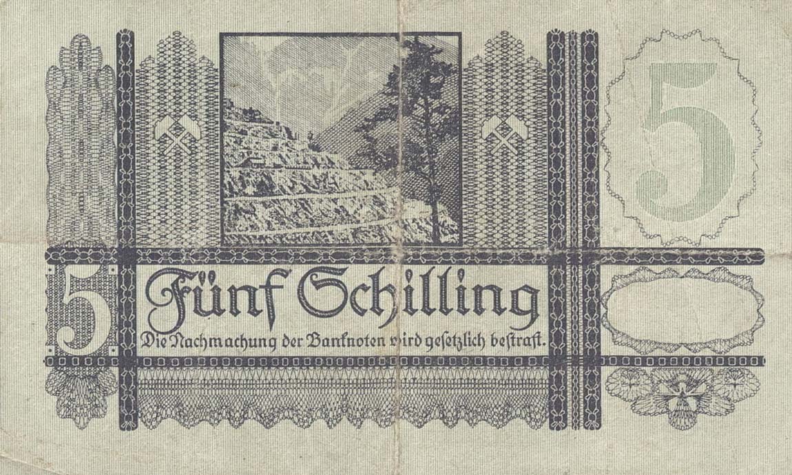 Back of Austria p126: 5 Schilling from 1951