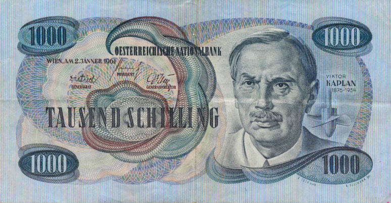 Front of Austria p141a: 1000 Schilling from 1961