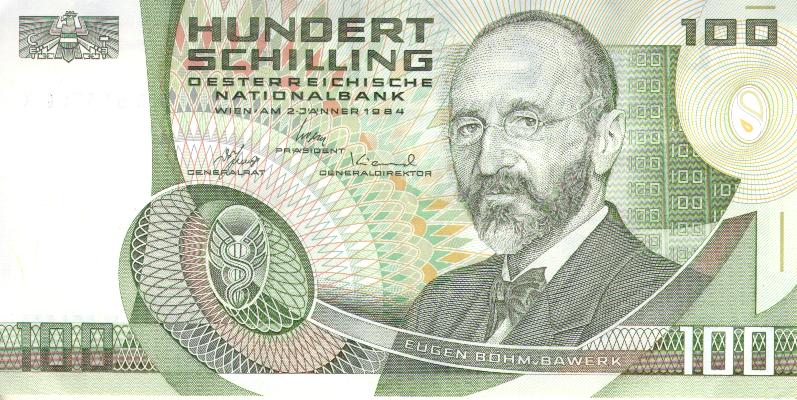 Front of Austria p150: 100 Schilling from 1984