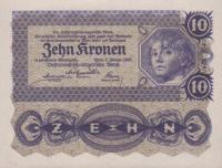 p75 from Austria: 10 Kroner from 1922