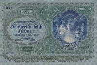 p81 from Austria: 100000 Kroner from 1922