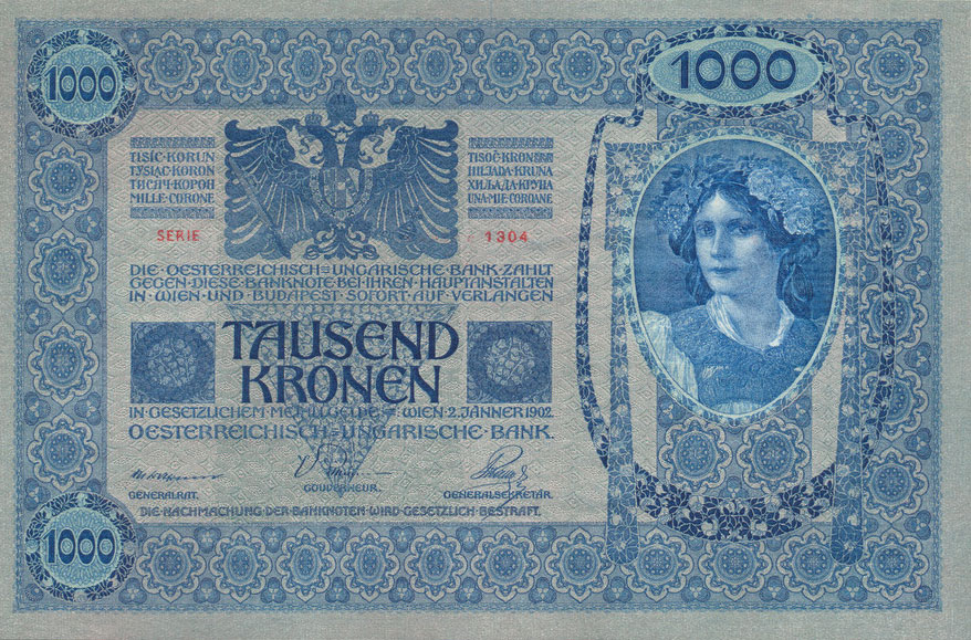 Front of Austria p8a: 1000 Kroner from 1902