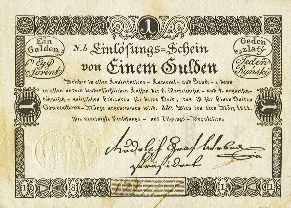 Front of Austria pA44a: 1 Gulden from 1811
