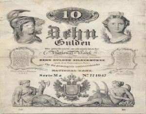 pA76 from Austria: 10 Gulden from 1847