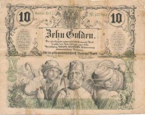 pA89 from Austria: 10 Gulden from 1863