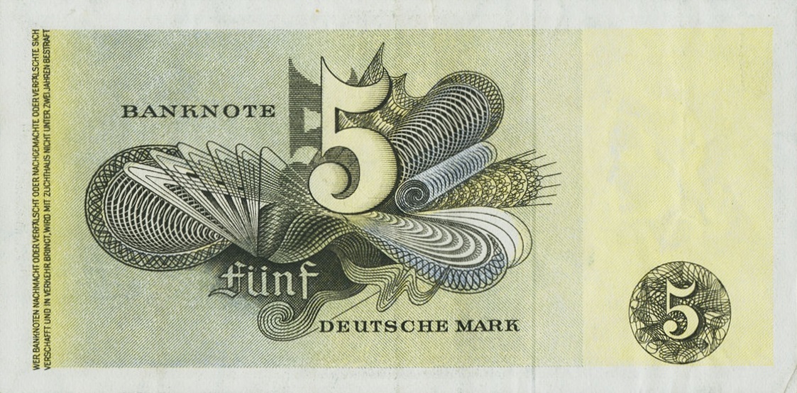 Back of German Federal Republic p13i: 5 Deutsche Mark from 1948