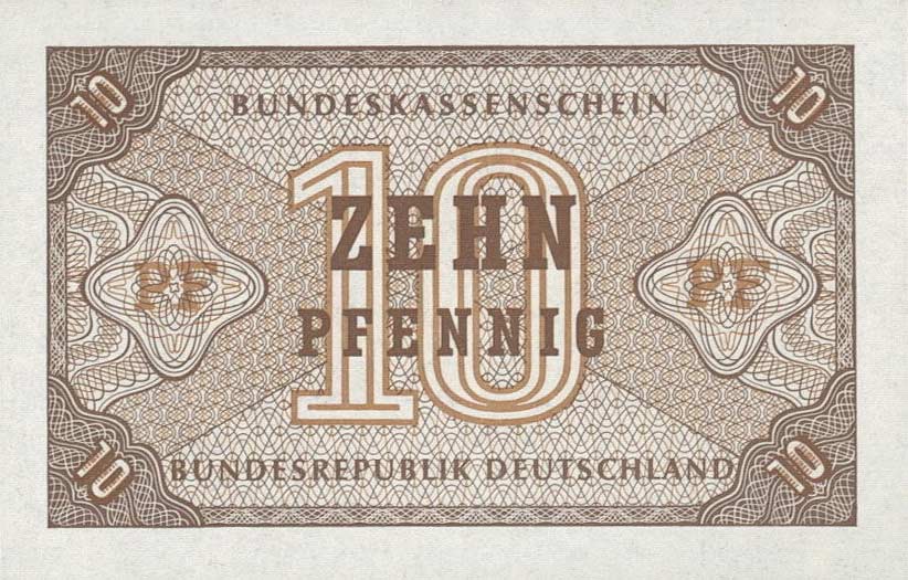 Front of German Federal Republic p26: 10 Pfennig from 1967