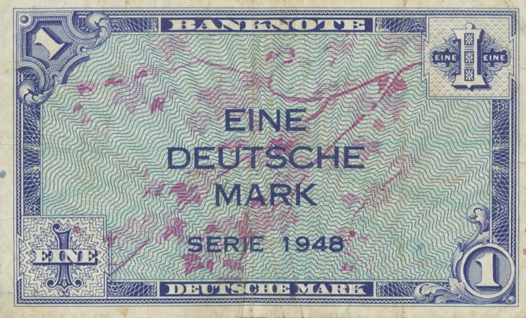 Front of German Federal Republic p2a: 1 Deutsche Mark from 1948