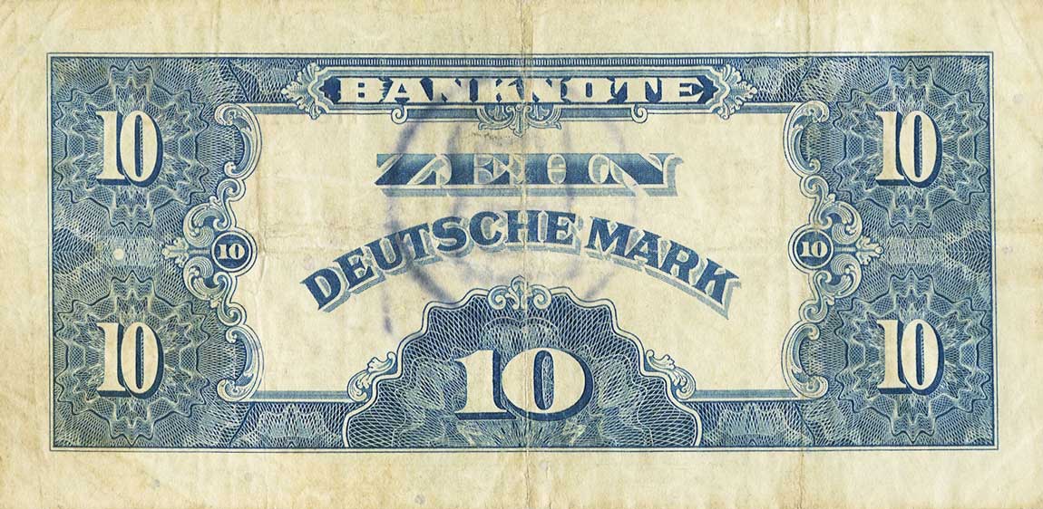 Back of German Federal Republic p5b: 10 Deutsche Mark from 1948