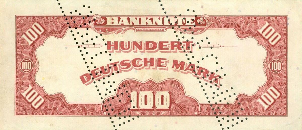 Back of German Federal Republic p8s2: 100 Deutsche Mark from 1948