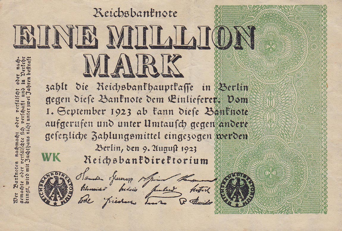 Front of Germany p102a: 1000000 Mark from 1923