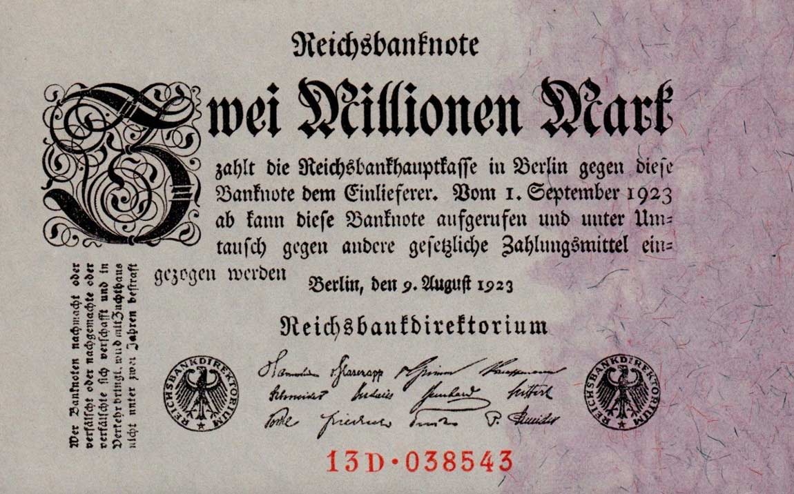 Front of Germany p103: 2000000 Mark from 1923