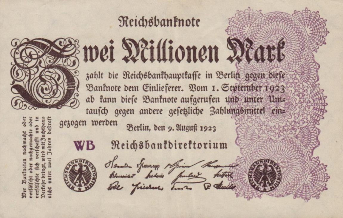 Front of Germany p104b: 2000000 Mark from 1923