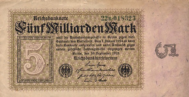 Front of Germany p115a: 50000000000 Mark from 1923