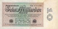 p116b from Germany: 10000000000 Mark from 1923