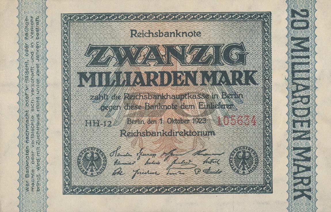 Front of Germany p118a: 20000000000 Mark from 1923