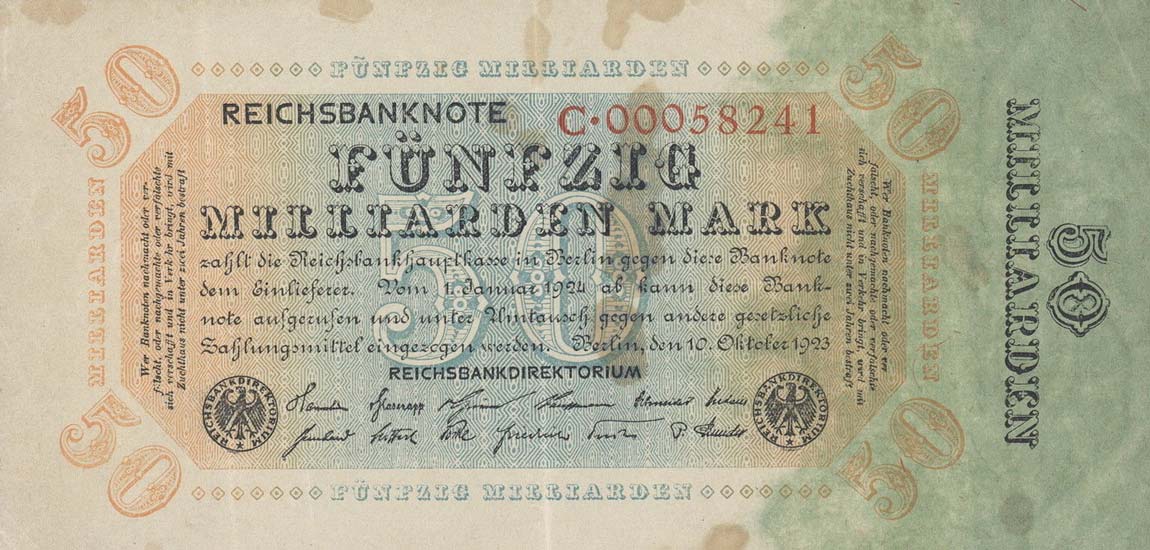 Front of Germany p119a: 50000000000 Mark from 1923