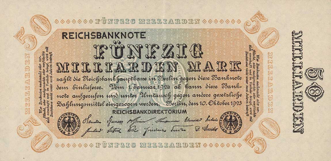 Front of Germany p119c: 50000000000 Mark from 1923