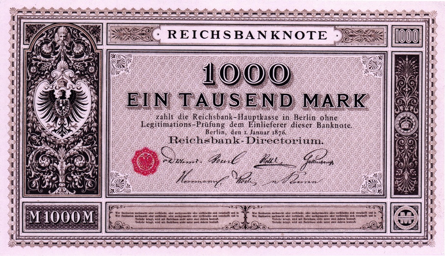 Front of Germany p11: 1000 Mark from 1876