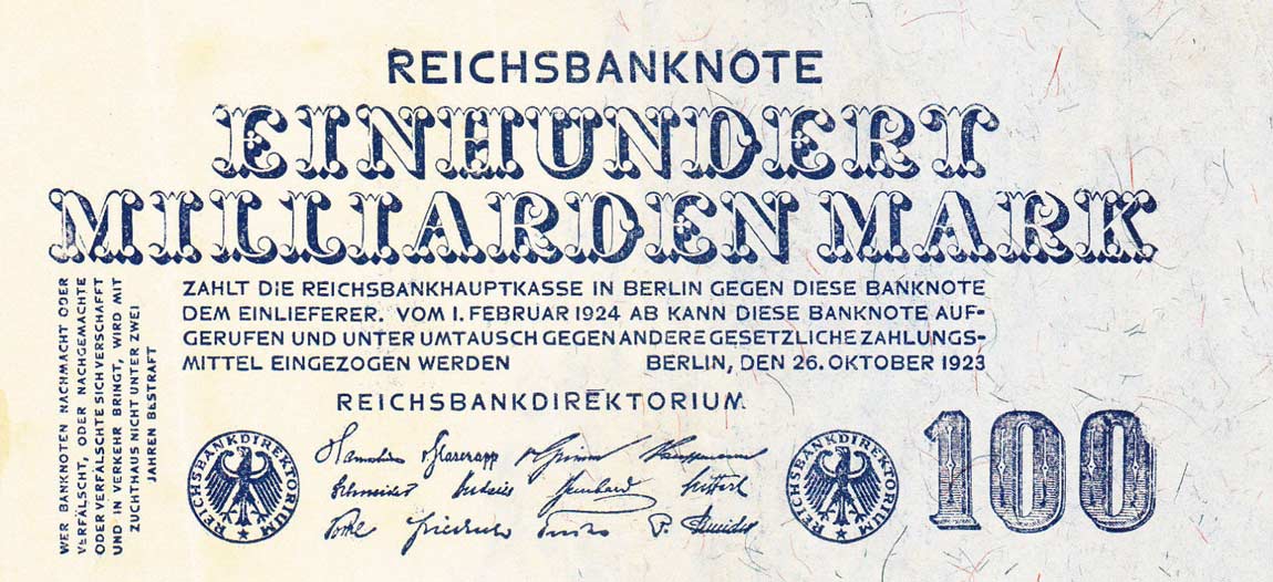 Front of Germany p126: 100000000000 Mark from 1923
