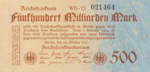 p127b from Germany: 500000000000 Mark from 1923