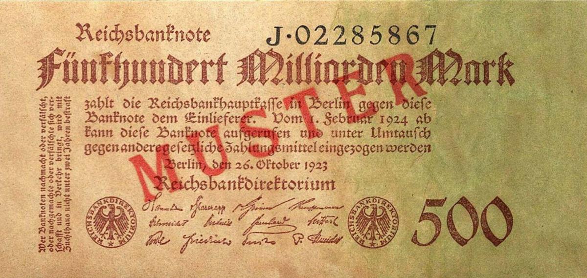 Front of Germany p127s: 500000000000 Mark from 1923