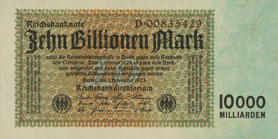 Front of Germany p131a: 10000000000000 Mark from 1923
