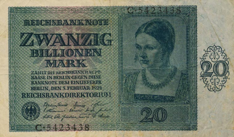 Front of Germany p138a: 20000000000000 Mark from 1924