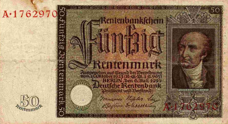 Front of Germany p172: 50 Rentenmark from 1934