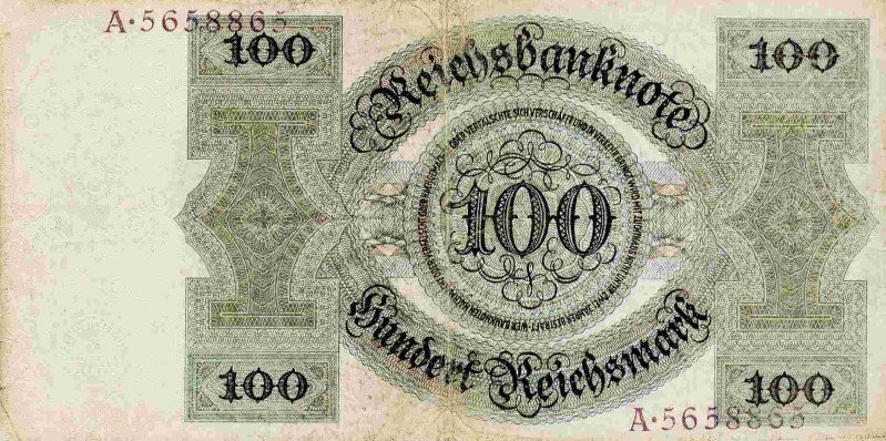 Back of Germany p178: 100 Reichsmark from 1924