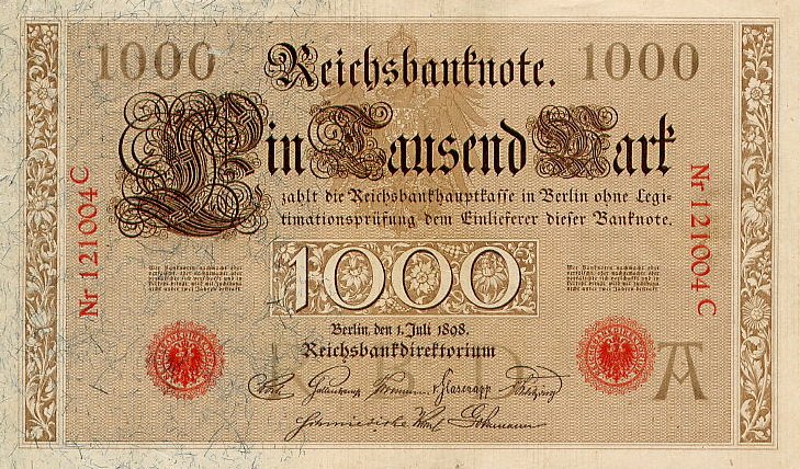 Front of Germany p21: 1000 Mark from 1898