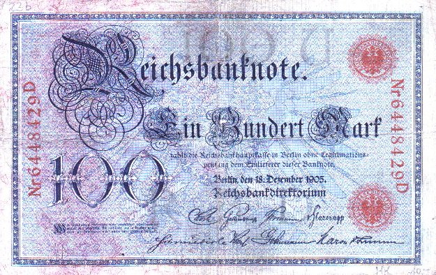 Front of Germany p24b: 100 Mark from 1905
