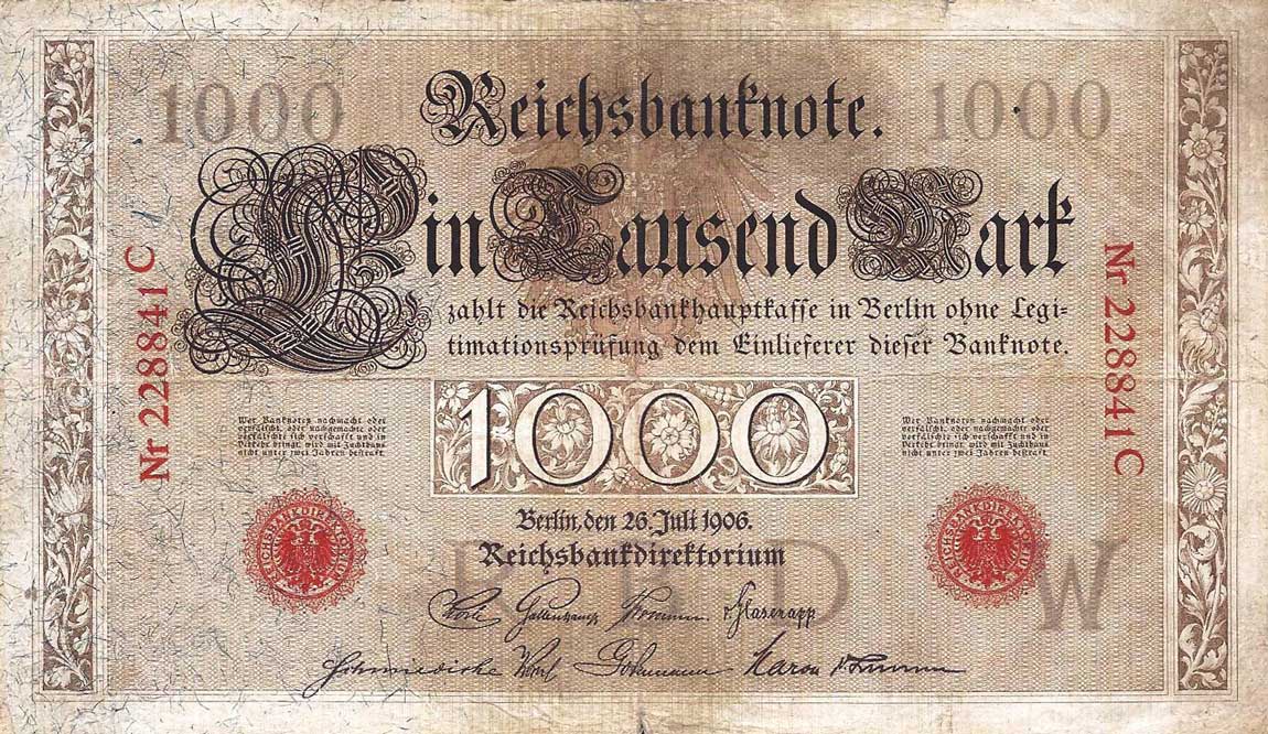 Front of Germany p27: 1000 Mark from 1906