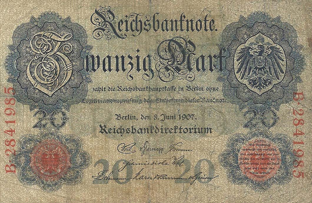 Front of Germany p28: 20 Mark from 1907