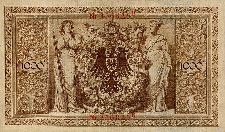 Back of Germany p39: 1000 Mark from 1909