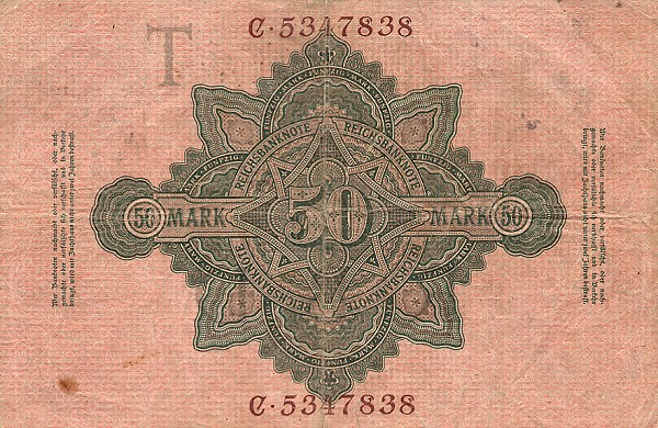 Back of Germany p41: 50 Mark from 1910