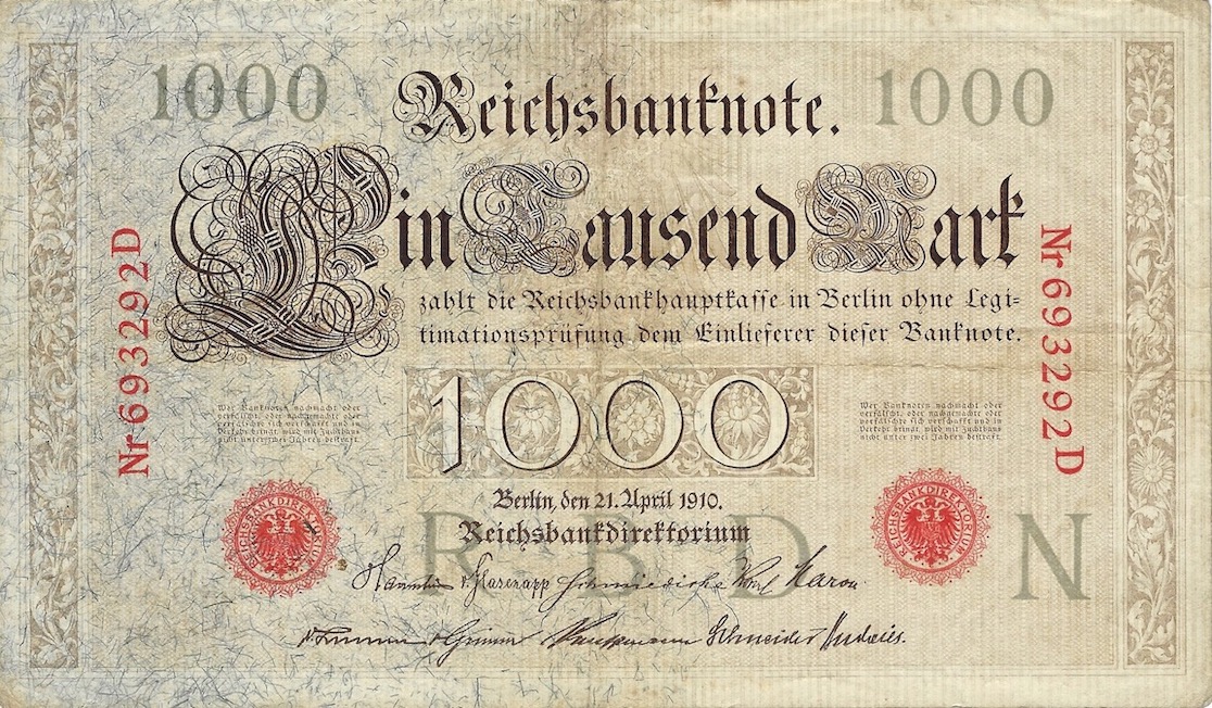 Front of Germany p44a: 1000 Mark from 1910