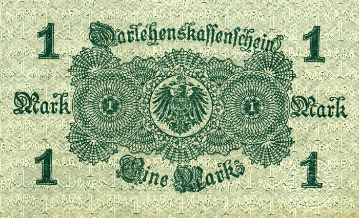 Back of Germany p52: 1 Mark from 1914