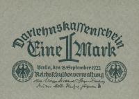 p61a from Germany: 1 Mark from 1922