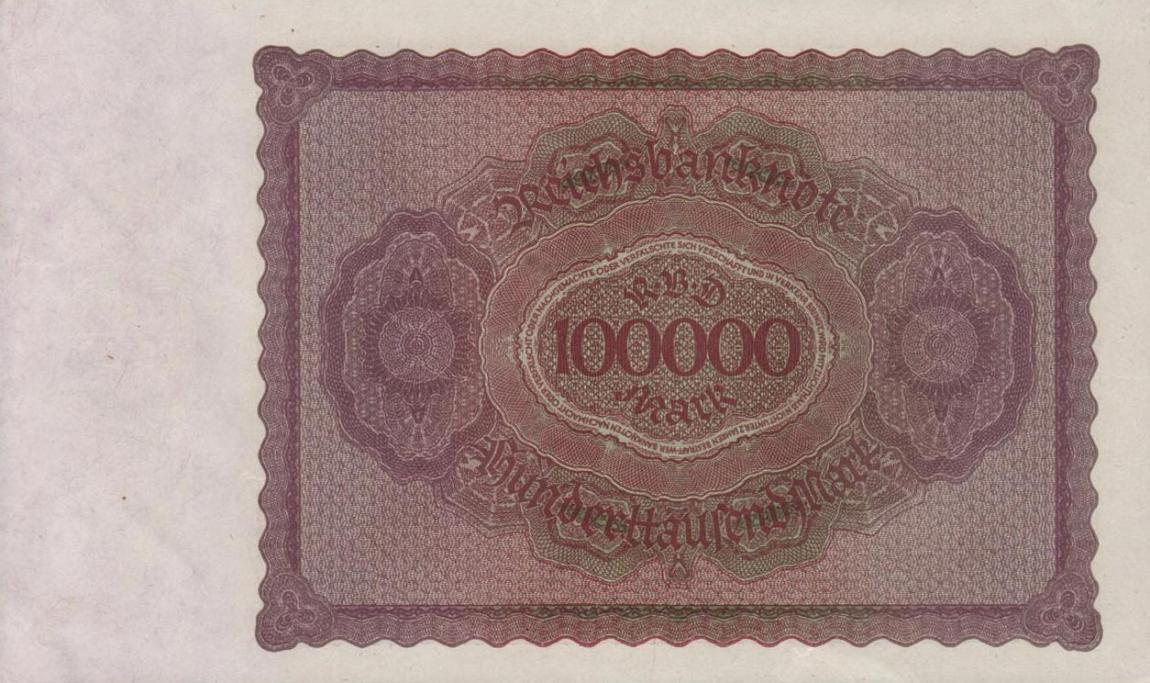 Back of Germany p83a: 100000 Mark from 1923