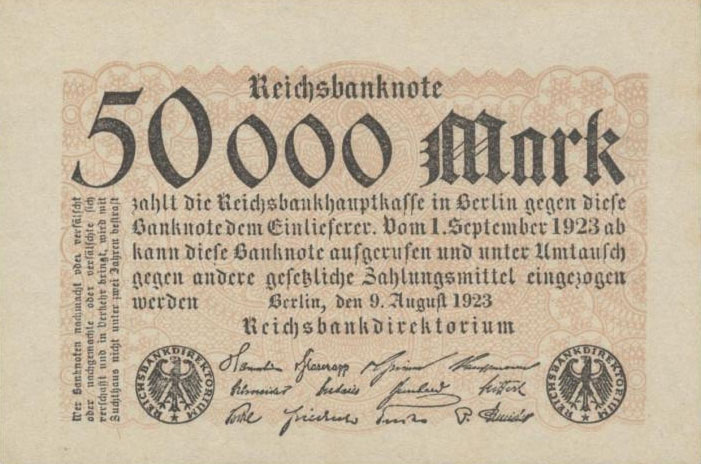 Front of Germany p99: 50000 Mark from 1923