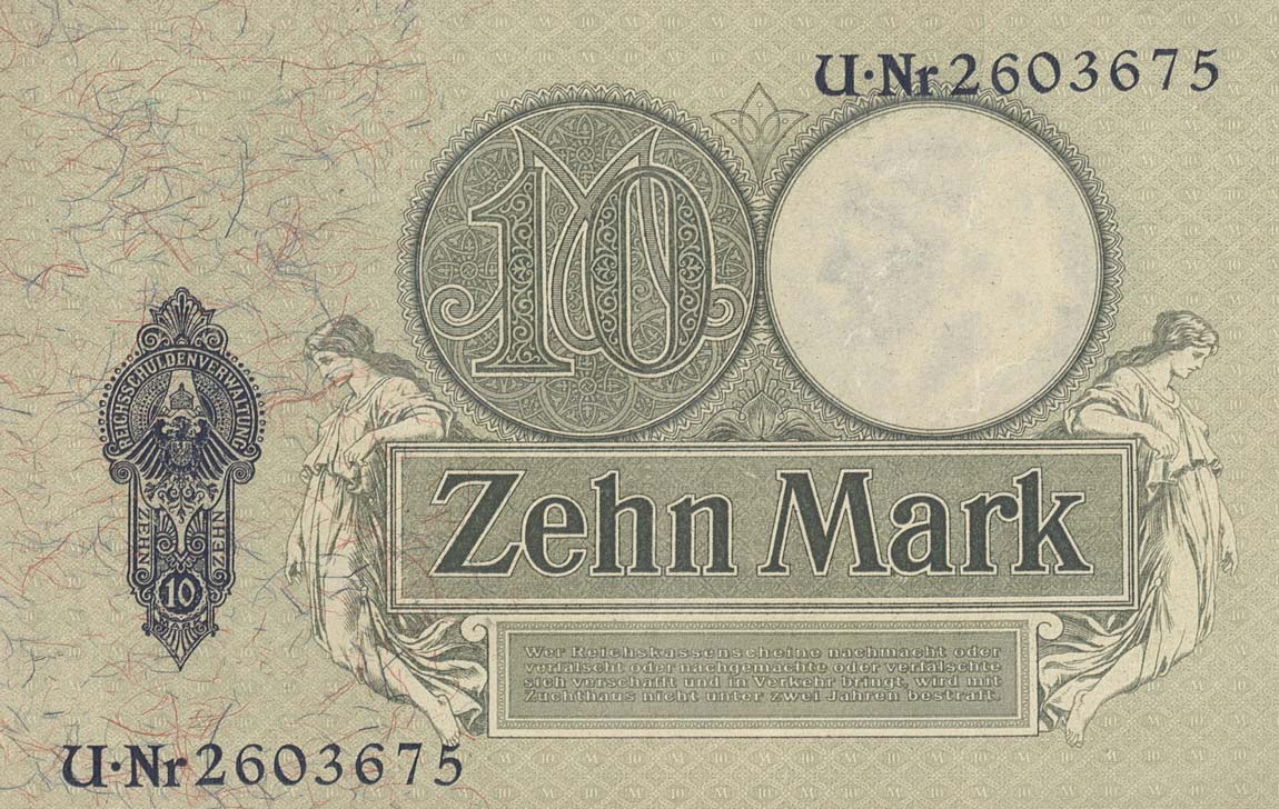 Back of Germany p9b: 10 Mark from 1906