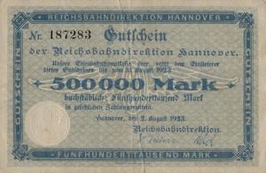 pS1254b from Germany: 500000 Mark from 1923