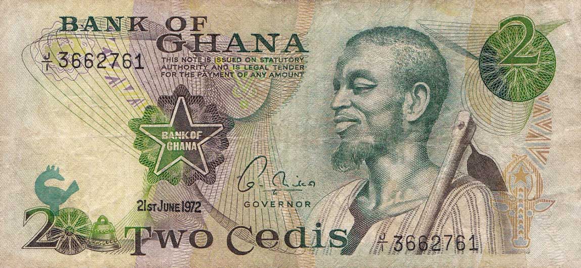 Front of Ghana p14b: 2 Cedis from 1972