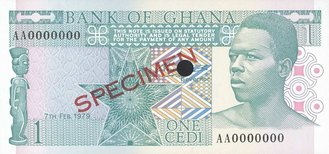 Front of Ghana p17s: 1 Cedi from 1979